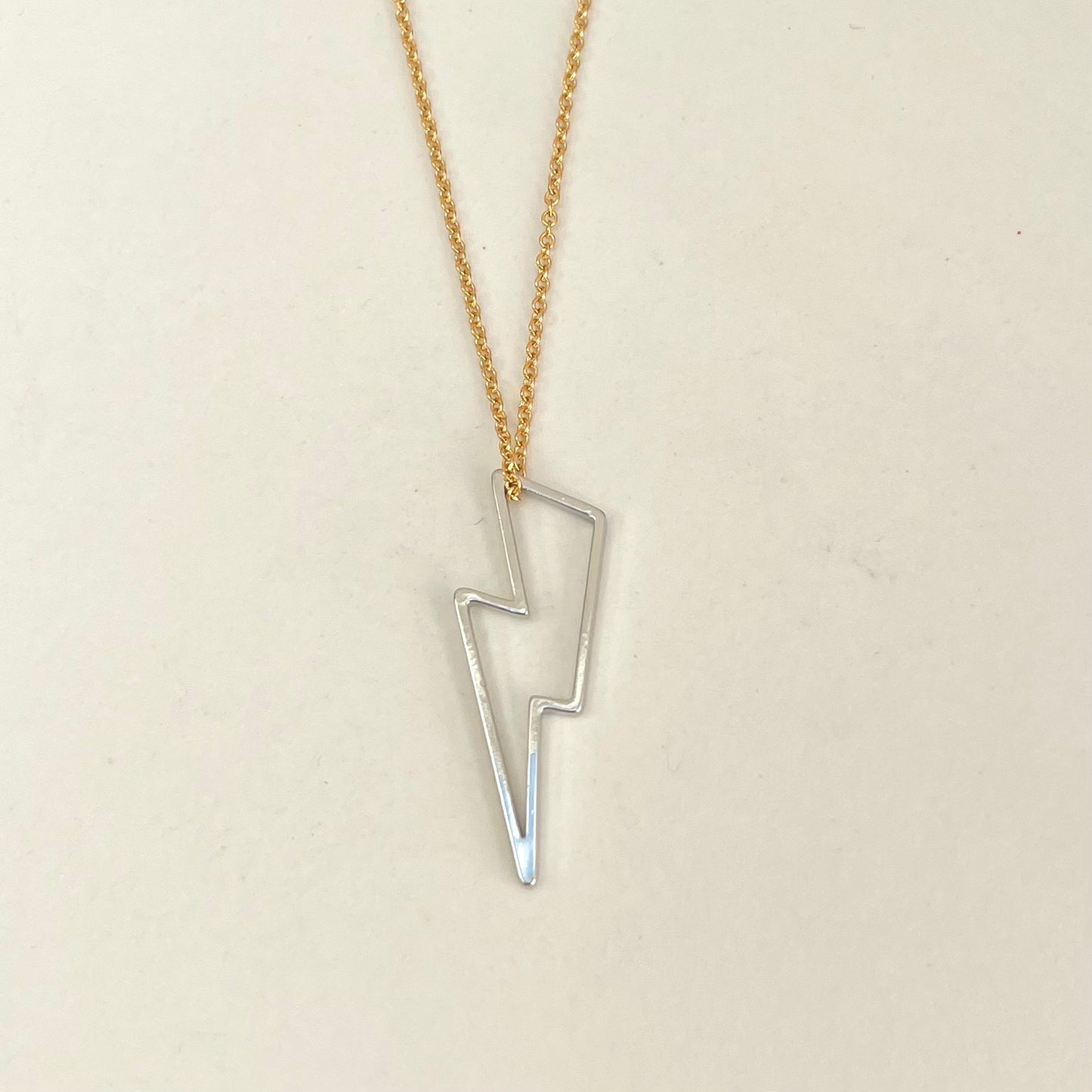 'Athena' silver bolt necklace