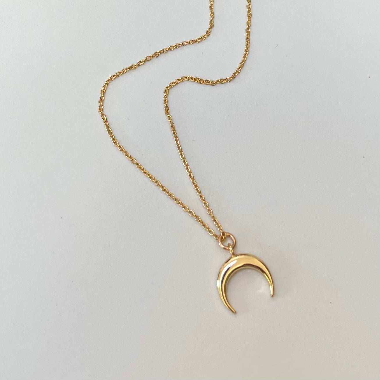 Luna moon necklace 18" gold filled chain 