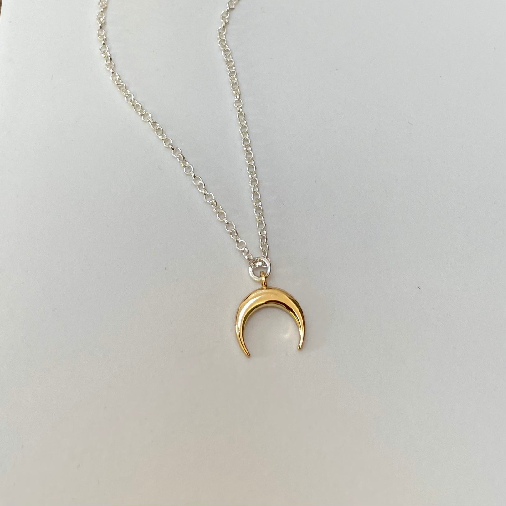 Luna moon charm on 18" sterling silver chain 