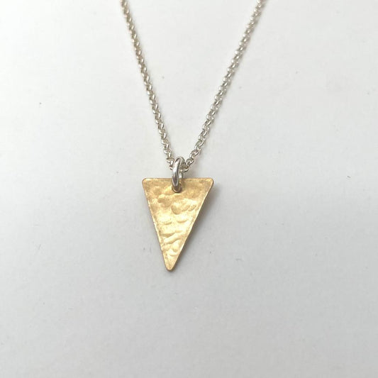 'Jade' brass triangle necklace