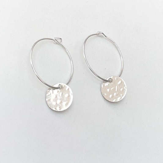 'Millie' Dimpled disc earrings